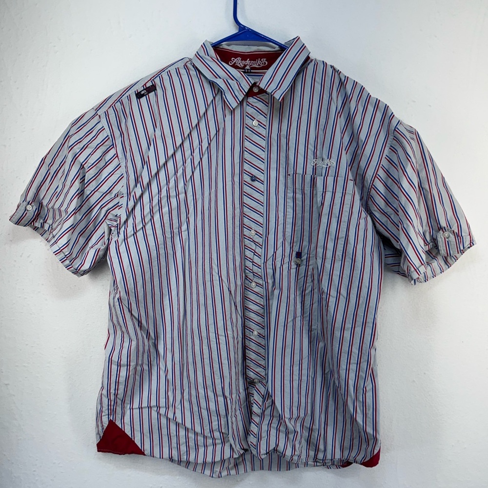 Vtg Akademiks Mens 2XL Jeanius The Return Moving Pictures Short Sleeve Shirt